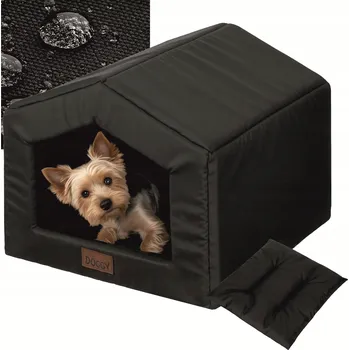 Pelíšek pro psa Doggy bouda pro psa černá 59 cm x 55 cm