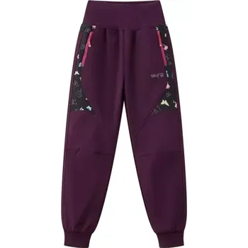 Dívčí kalhoty Dívčí softshellové kalhoty, zateplené - Wolf B2499B, fialovovínová 4B