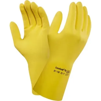 Pracovní rukavice ANSELL ECONOHANDS PLUS 87-190 / Máčené rukavice v latexu - žlutá 8