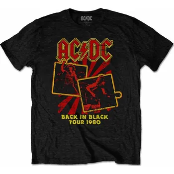 Pánská móda AC/DC tričko, Back in Black Tour 1980 Black, pánské L