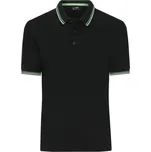 DAIBER JN 1306 / Pánská těžká polokošile s kontrastními proužky - black/white/lime green M