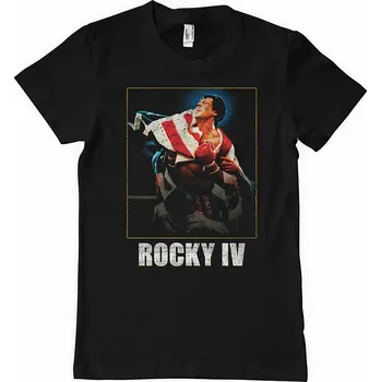Pánská móda Rocky tričko, Rocky IV Washed Cover Black, pánské M