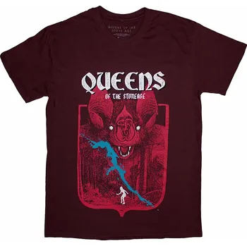 Pánská móda Queens of the Stone Age tričko, Bat Maroon Red, pánské S