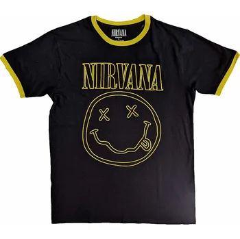 Pánské tričko Nirvana tričko, Outline Happy Face ECO Black, pánské S