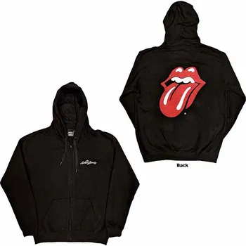 Pánská móda Rolling Stones mikina, Classic Tongue Zipped BP Black, pánská L