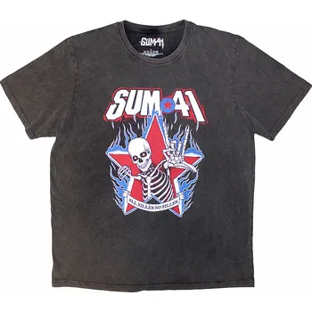 Pánská móda Sum 41 tričko, All Killer No Filler Skeleton Wash Charcoal Grey, pánské XL