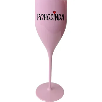 Sklenice POHODINDA - růžová nerozbitná prosecco sklenička 150 ml