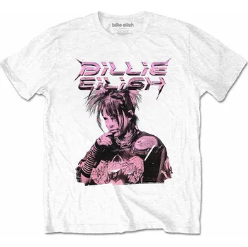 Pánská móda Billie Eilish tričko, Purple Illustration White, pánské M
