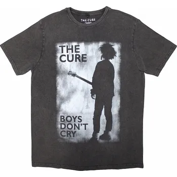 Pánská móda The Cure tričko, Boys Don't Cry Black &amp; White Wash Charcoal Grey, pánské XXL