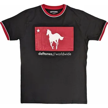 Pánská móda Deftones tričko, Star &amp; Pony Ringer Black, pánské XL