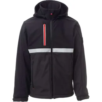 Pánská mikina PAYPER WISE S00095-0489 / Pánská softshellová bunda s odnímatelnou kapucí - anthracite/black XXS