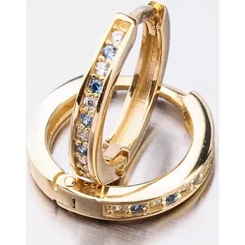 Náušnice Dětské náušničky žluté zlato 585 kroužky se zirkony 52GZ-3344ZMB