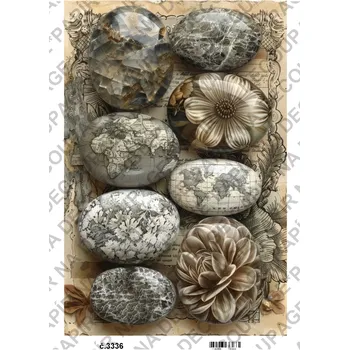 Umělecký papír Rýžový a soft papír na decoupage - Vintage - KB03336 Materiál: Soft, Rozměr: A4