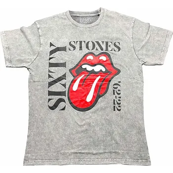 Pánské tričko Rolling Stones tričko, Sixty Vertical Dye Wash Grey, pánské XL