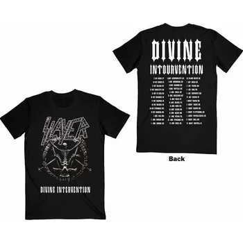 Pánská móda Slayer tričko, Divine Intervention 2014 Dates BP Black, pánské XL