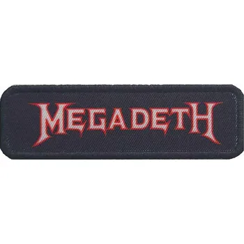 Nášivka Megadeth tkaná nažehlovačka PES 100 x 20 mm, Logo Outline