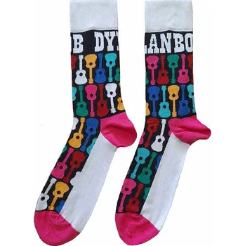 Bob Dylan ponožky, Guitar Pattern Black & Multicolour, unisex - velikost 7 až 11