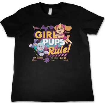 Chlapecké tričko Paw Patrol tričko, Girls Pups Rule Kids Black, dětské L velikost L (10 let)