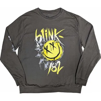 Pánská móda Blink 182 mikina, Sweatshirt Big Smile Sleeve Print Charcoal Grey, pánská L