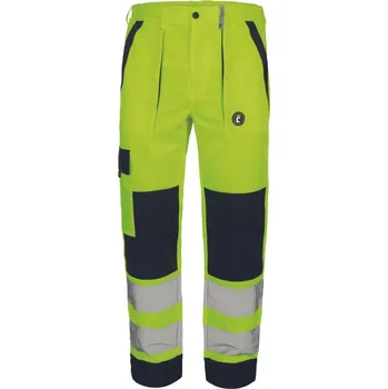 reflexní vesta ČERVA MAX NEO HV / HI-VIS pracovní kalhoty s elastickým pasem a reflexními pruhy - HV žlutá 52