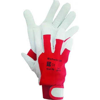 Pracovní rukavice BAN MECHANIK LUX 03100 / Kombinované rukavice - bílá/červená 11