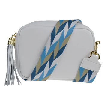 NovaKabelka.cz Kožená italská crossbody kabelka Bala Bianca s přídavným popruhem II