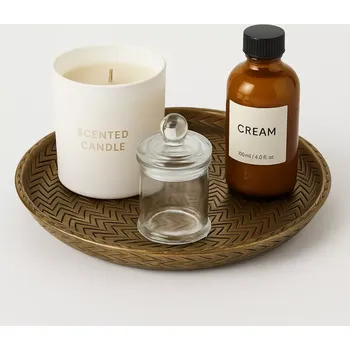 Dekorativní tác z ratanu v mosazi - House Doctor