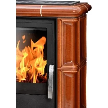 Krbová kamna ABX BAVARIA EXKLUSIVE kachlová kamna 3,5-9kW, rovný sokl, kaštan