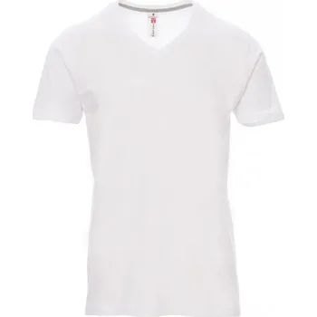 Pánské oblečení PAYPER V-NECK 000103-0026 / Pánské tričko s krátkým rukávem a výstřihem do V - bílá XS