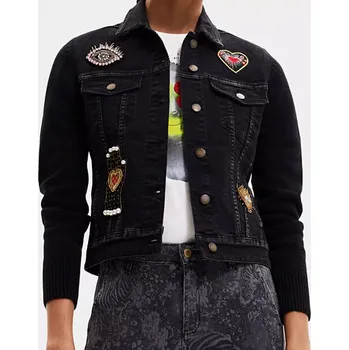 Dámská casual bunda Desigual džínová bunda černá (Dámská denimová bunda Desigual )