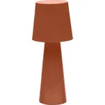 Kave Home Terakotově červená kovová zahradní stolní LED lampa Arenys M