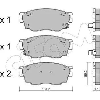 Auto-moto Sada brzdových destiček, kotoučová brzda CIFAM 822-475-0