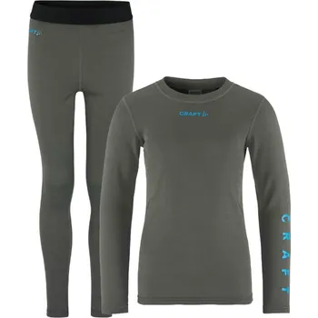 Dětské termoprádlo CRAFT CORE WARM BASELAYER JUNIOR / Dětský funkční set, hřejivý - šedá 122