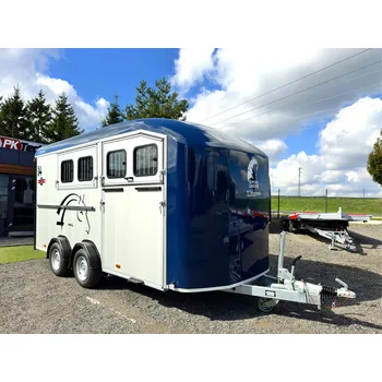 Přívěs pro přepravu koně a skotu Přívěs pro čtyři koně CHEVAL LIBERTE MAXI 4®, MODRÝ