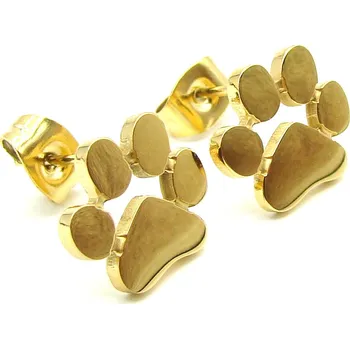 Náušnice Steel Jewelry Náušnice TLAPKY z Chirurgické oceli GOLD NS250184 dárkové balení zdarma