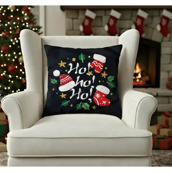 Polštář Vánoční polštář CHRISTMAS JOY 40x40 cm mikrovlákno Varianta: Povlak na polštář s prošívanou výplní, 40x40 cm