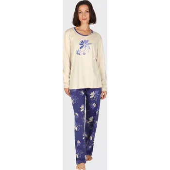 Dámské pyžamo EVONA Dámské pyžamo P-Evelyn Barva: béžová, Velikost: M