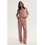 Saténové pyžamo dlouhé Cosmati starorůžové M