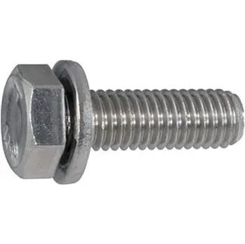 podložka DIN933 M 5x 12 nerezový šroub A2 se 6hrannou hlavou bez dříku + upínací podložka (100 ks)