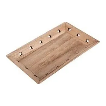 Dřevěný podnos s hvězdami přírodní