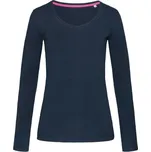 STEDMAN V-NECK CLAIRE / Dámské tričko s dlouhým rukávem - marina blue XL