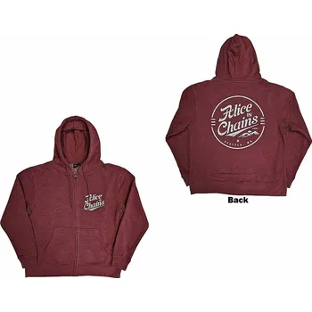 Pánská mikina Alice in Chains mikina, Circle Emblem Zipped BP Maroon Red, pánská XXL