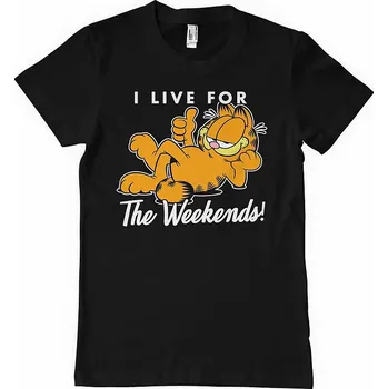 Pánské tričko Garfield tričko, Live For The Weekend Black, pánské M