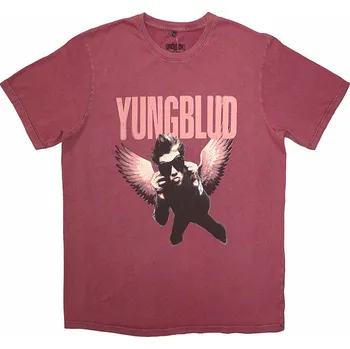 Pánská móda Yungblud tričko, Wings Stone Wash Red, pánské XL
