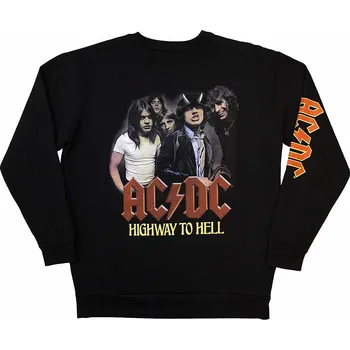 Pánská mikina AC/DC mikina, Sweatshirt H2H Band Sleeve Print Black, pánská XL