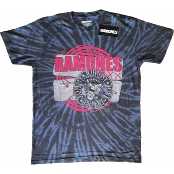 Pánské tričko Ramones tričko, Punk Patch Dip Dye Wash Blue, pánské L