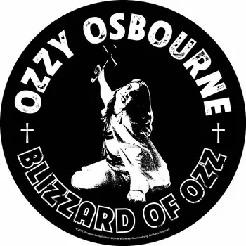 Nášivka Ozzy Osbourne nášivka na záda CO+PES průměr 29 cm, Blizzard Of Ozz Black