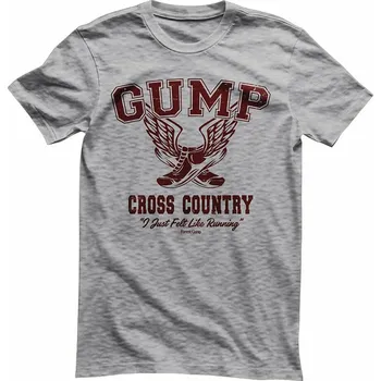 Pánské tričko Forrest Gump tričko, Cross Country Heather Grey, pánské M