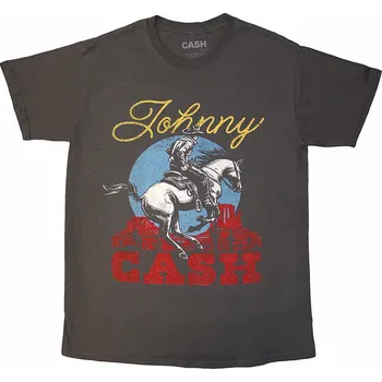 Pánská móda Johnny Cash tričko, Gallop Charcoal Grey, pánské XL