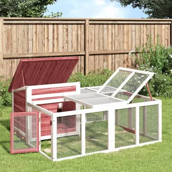 zahrada-XL Králíkárna moka 144 x 123 x 67,5 cm masivní borové dřevo 172281